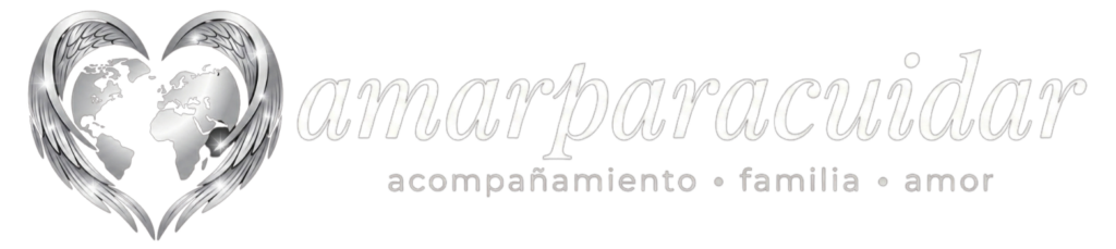 logo amar para cuidar horizontal plateado